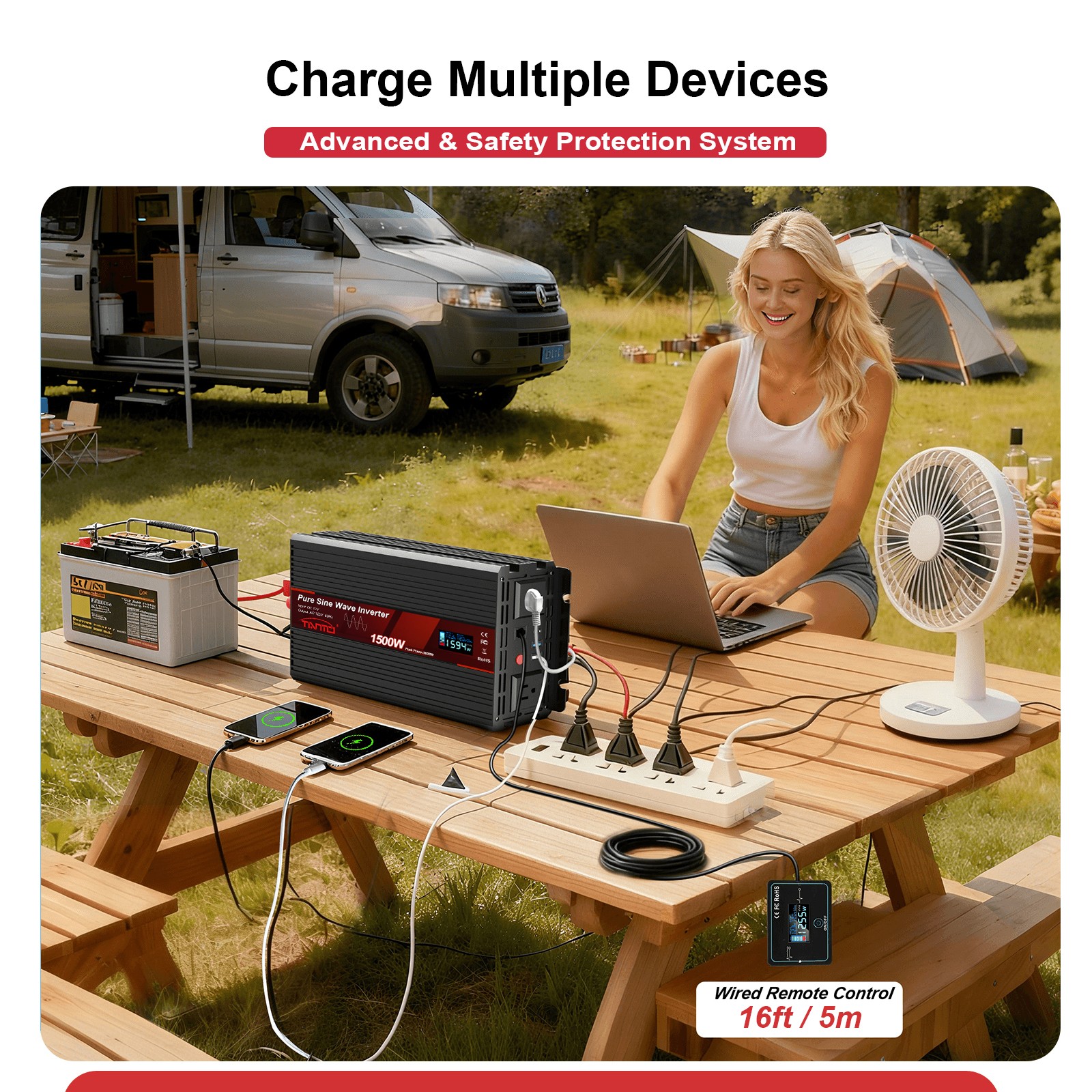 1500W纯正弦波逆变器 -有线遥控