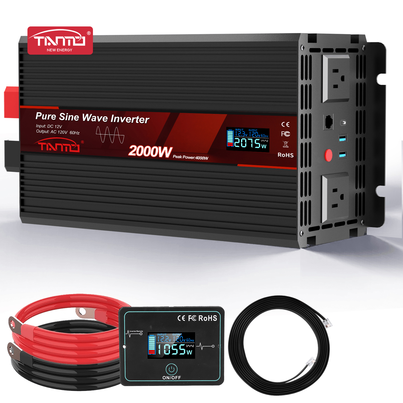 2000W纯正弦波逆变器 -有线遥控