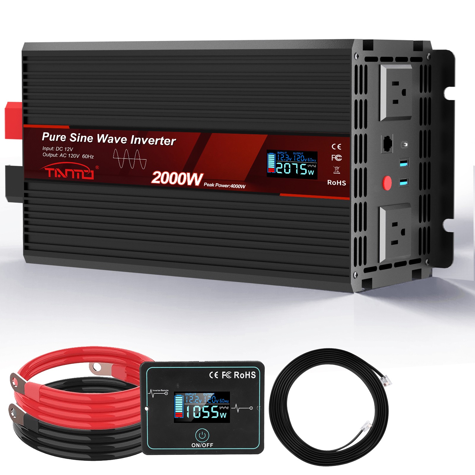 2000W纯正弦波逆变器 -有线遥控