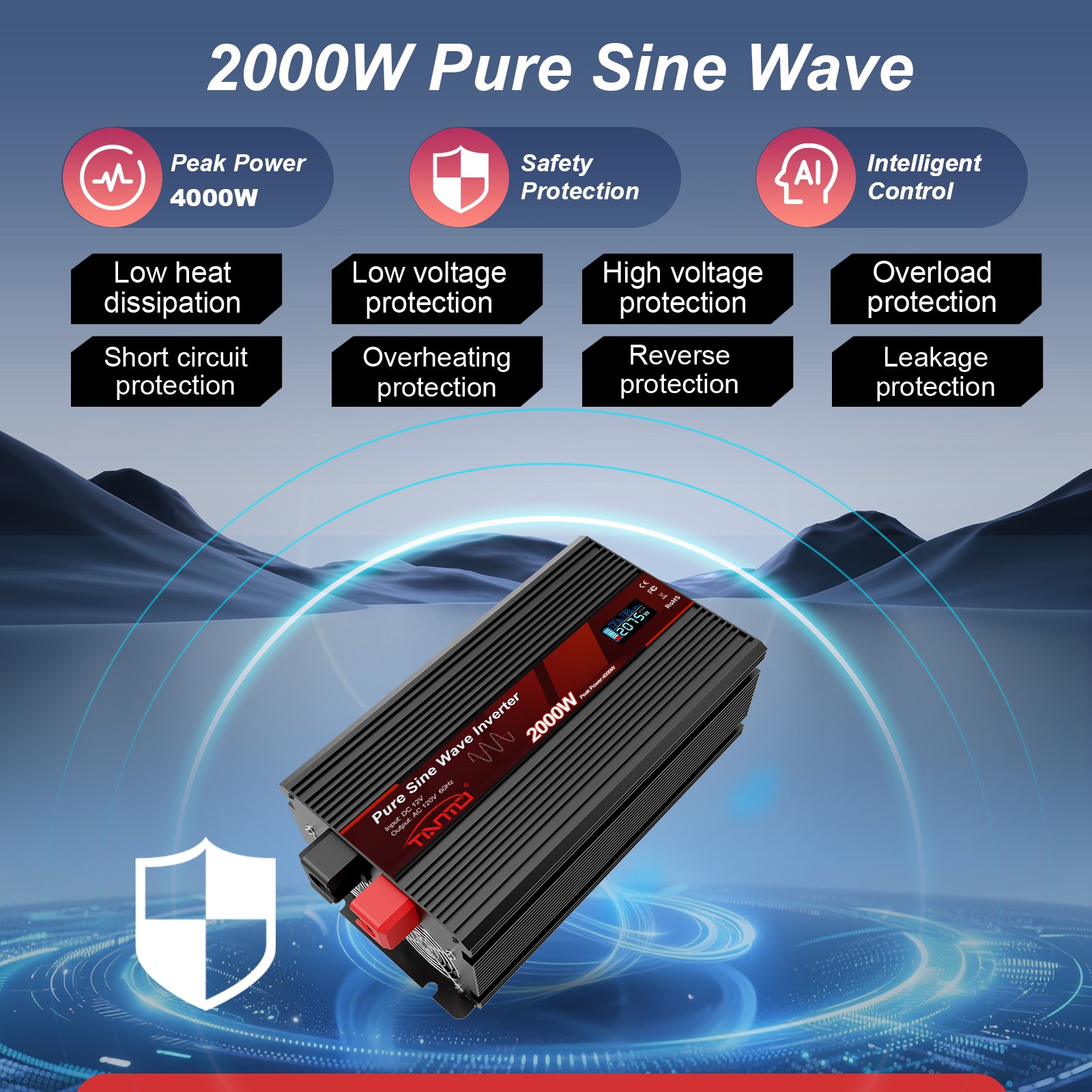 2000W纯正弦波逆变器 -有线遥控