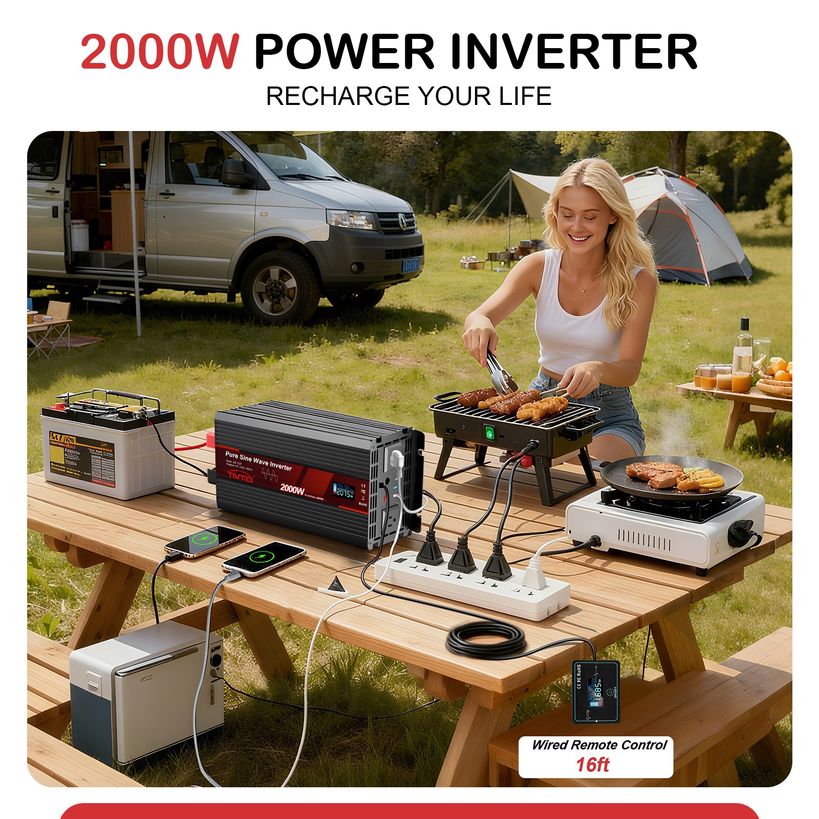 2000W纯正弦波逆变器 -有线遥控